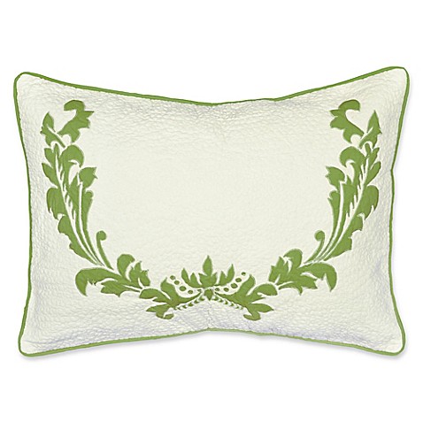 Buy Amity Home Damask Bolster Throw Pillow in White/Green from Bed Bath & Beyond