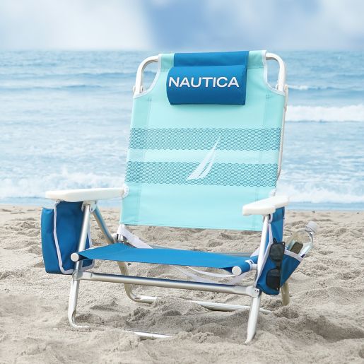 Nautica 5 Position Beach Chair In Blue Bed Bath Beyond