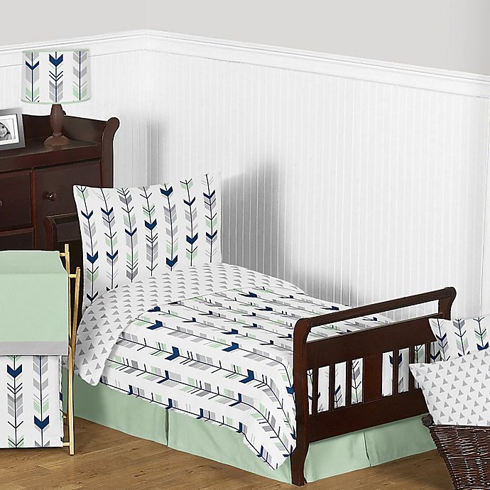 Sweet Jojo Designs Mod Arrow Toddler Bedding Collection in Grey/Mint