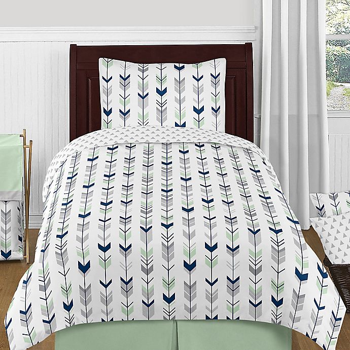 Sweet Jojo Designs Mod Arrow 4-PieceTwin Comforter Set in Grey/Mint