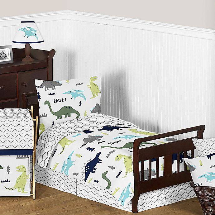 Sweet Jojo Designs Mod Dinosaur Toddler Bedding Collection in Turquoise/Navy