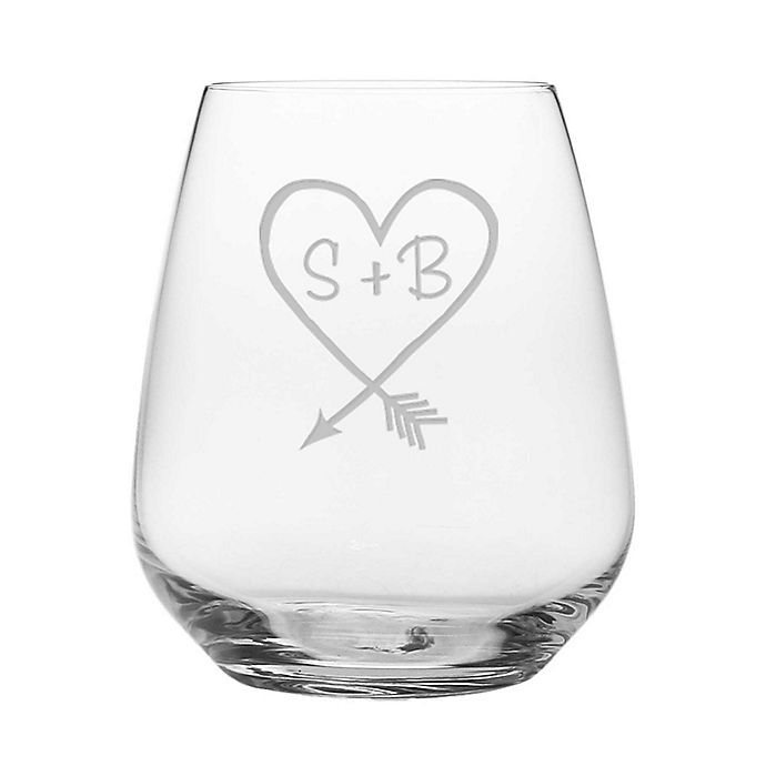 Susquehanna Glass Carved Stemless Wine Glasses (Set of 2)