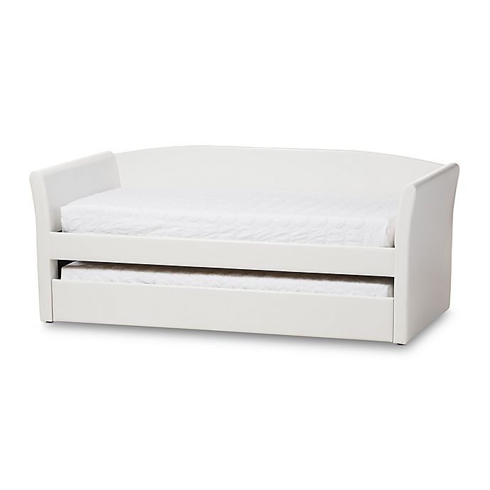 Baxton Studio Camino Faux Leather, Faux Leather Trundle Daybed
