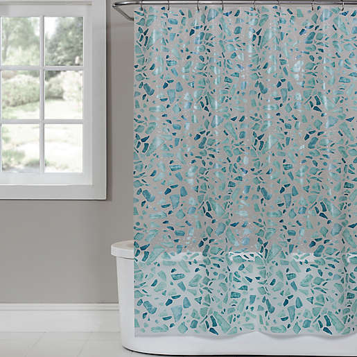 72 Inch Peva Shower Curtain In White, Bed Bath And Beyond Teal Shower Curtain