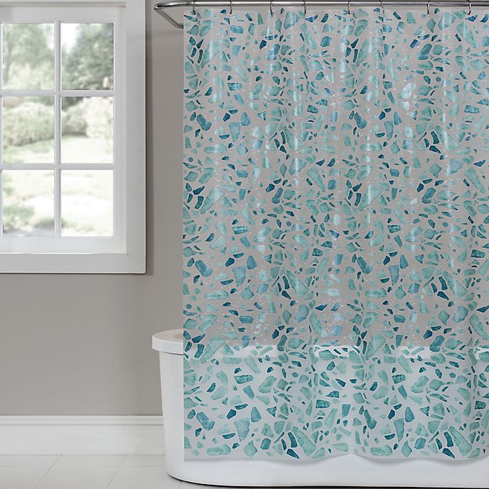 White/navy Eforcurtain Beach Pattern Waterproof and Mildew-Free Shower Curtain with Hooks Multi-colored 72-Inch by 72-Inch ShipWhite7272