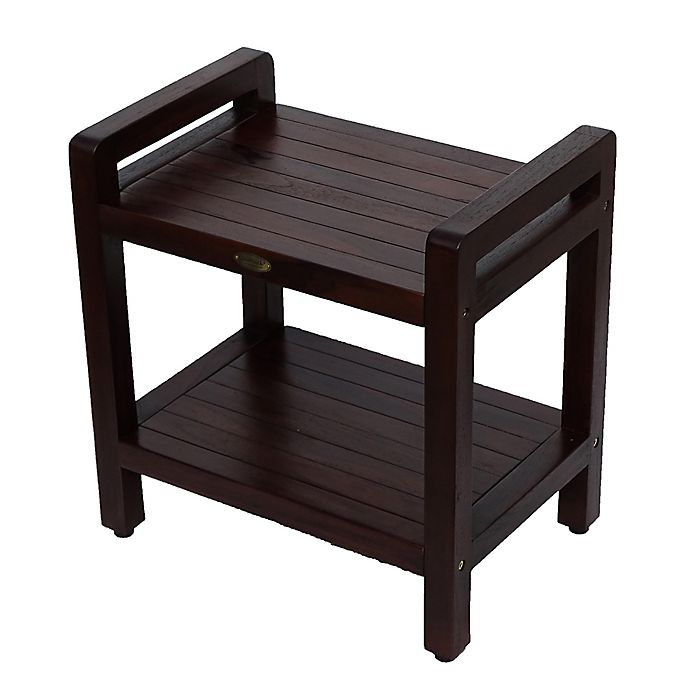 Classic™ Solid Teak Stool with Aide™ Arms and Shelf Collection