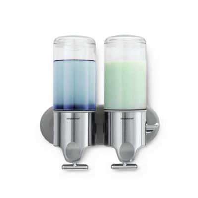 Dispensador doble de acero inoxidable/plástico simplehuman® de pared