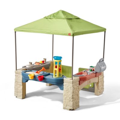 all around playtime patio with canopy playhouse