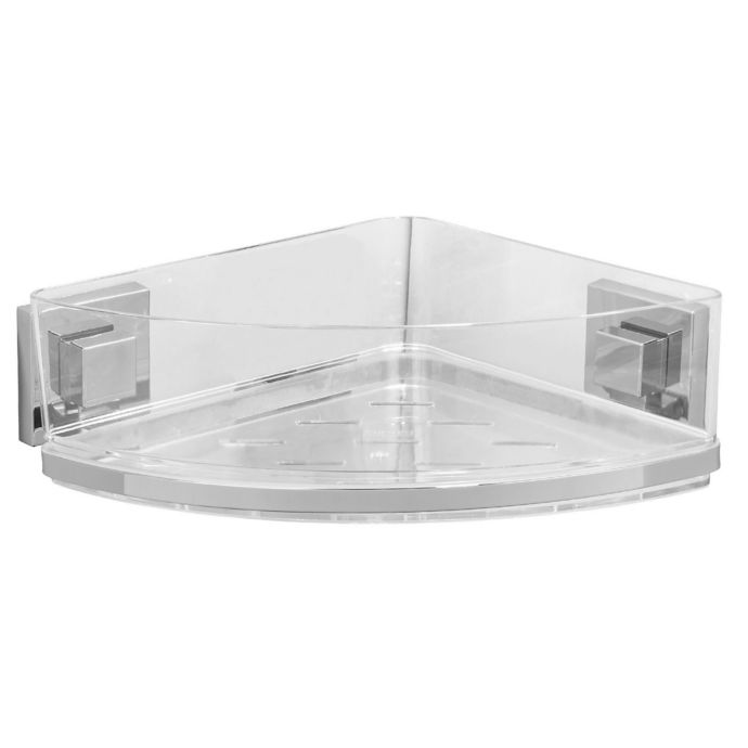Wenko Super Loc 2 Tier Corner Bath Shelf Chrome 