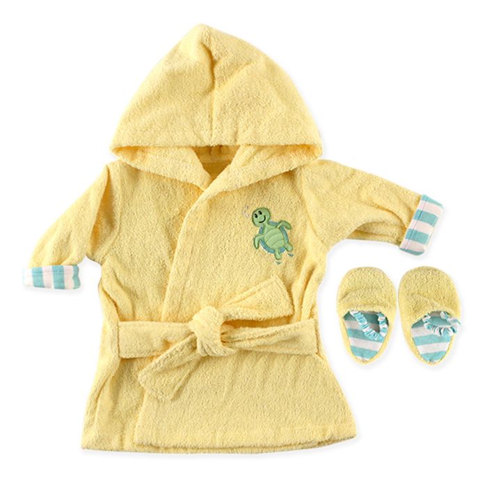 Luvable Friends® Baby Bathrobe and Slipper Set in Yellow Bed Bath & Beyond