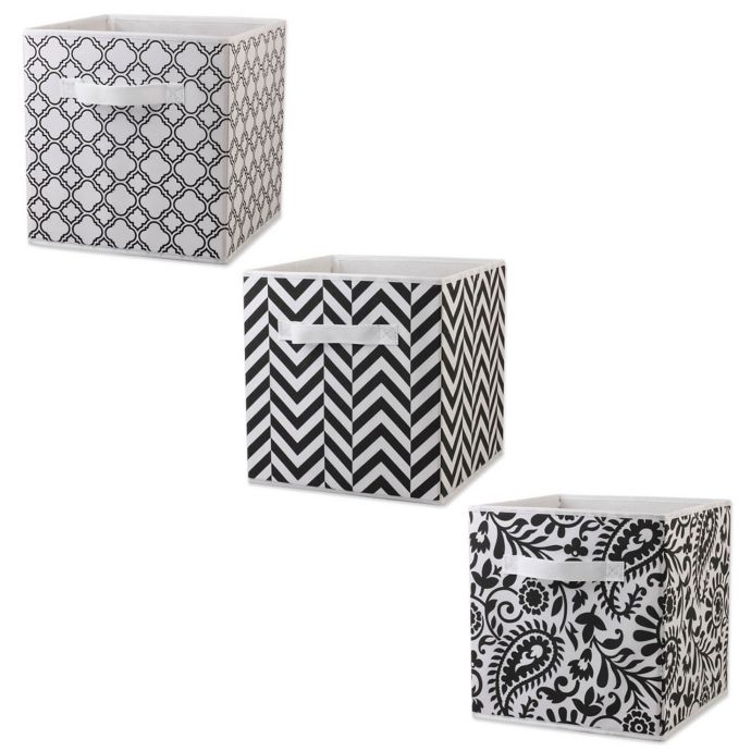 Home Basics® Patterned Storage Bin | Bed Bath & Beyond