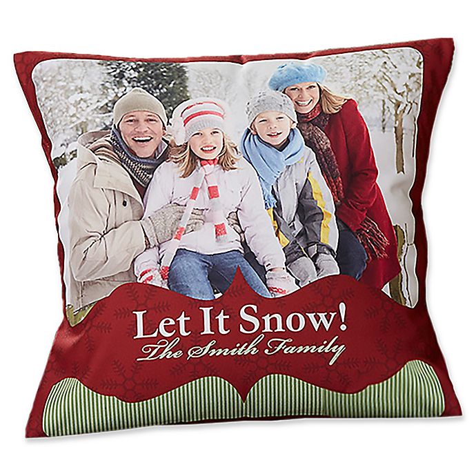 Classic Holiday 14-Inch Photo Throw Pillow