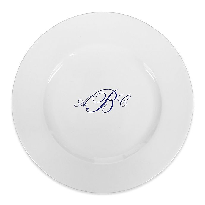 93 West Maison Rimmed Charger Plate in White/Blue