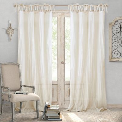 Elrene Jolie Crushed Semi-Sheer Tie Top Window Curtain Panel - Bed Bath ...