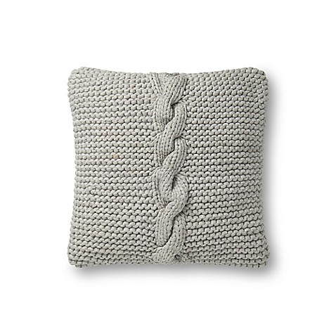 Magnolia Home by Joanna Gaines Adeline Square Throw Pillow in Grey