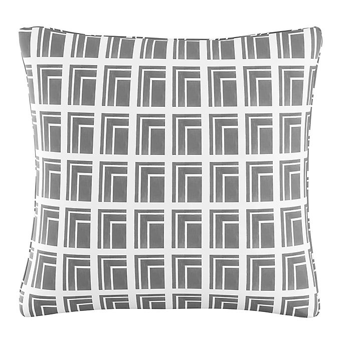 Cloth & Company Geometric Print Throw Pillow in Achitecture Grey