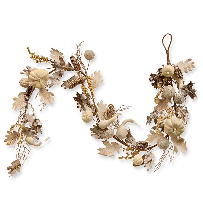 National Tree Company® 72-Inch Pumpkin and Pinecone Garland in White