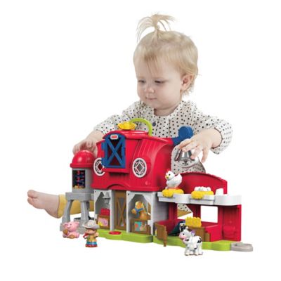 little people caring for animals farm playset
