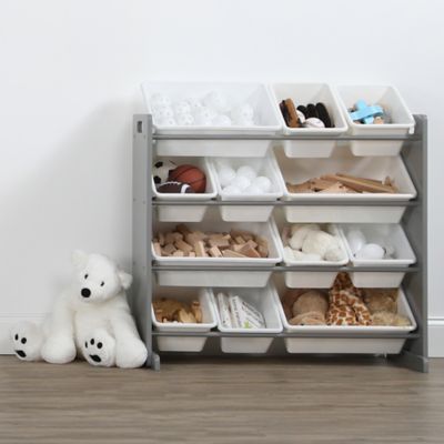 gray toy organizer