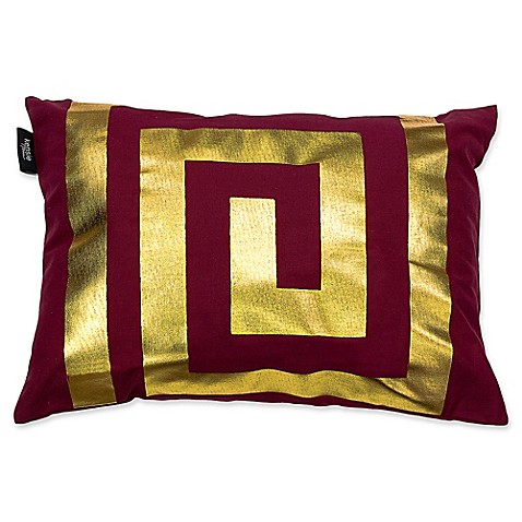 Buy Kensie James Metallic Geo Oblong Throw Pillow Cover in Garnet/Gold from Bed Bath & Beyond