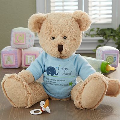 baby and teddy bear