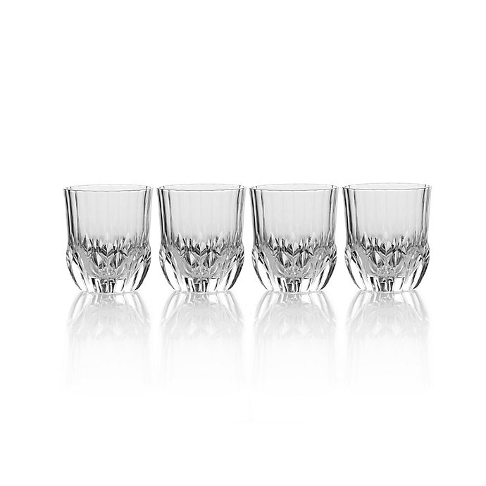 Set of 4 MIKSA Double Old-Fashioned Glasses 10 oz Fine Crystal NEW 