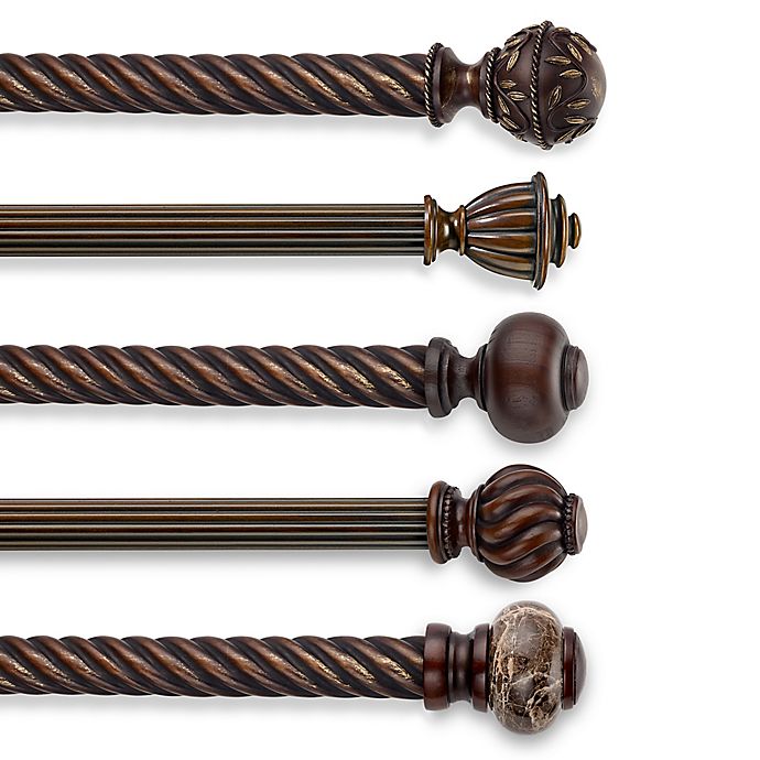 Cambria® Estate Wood Curtain Rod Hardware Collection in Chocolate