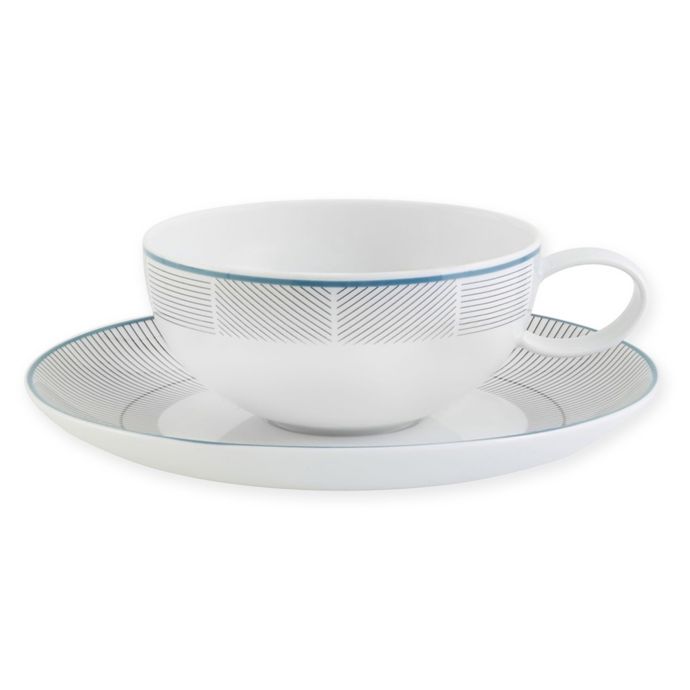 Vista Alegre Orquestra Teacups and Saucers in Blue (Set of 4) Bed