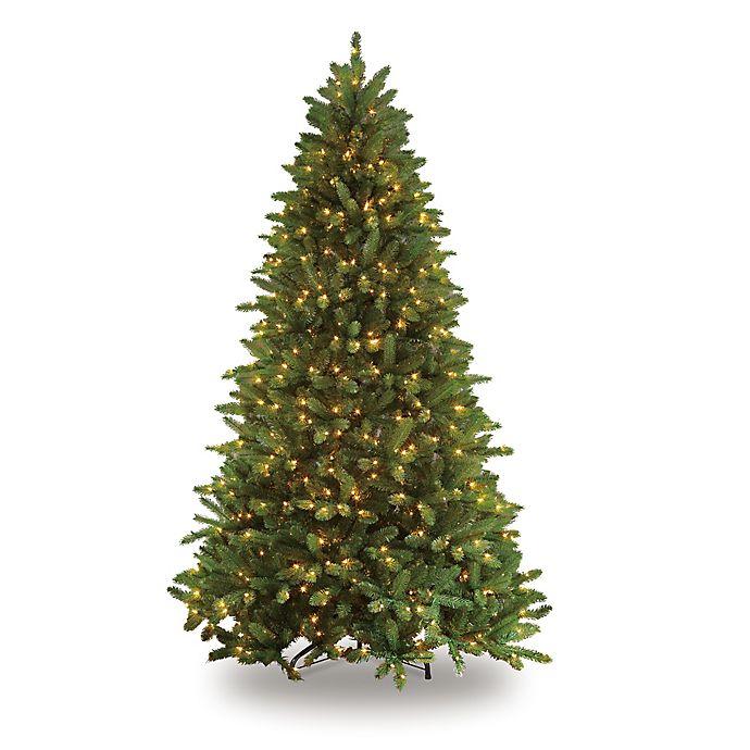 Puleo International 7.5-Foot Glacier Fir Pre-Lit Artificial Christmas Tree with 700 Clear Lights