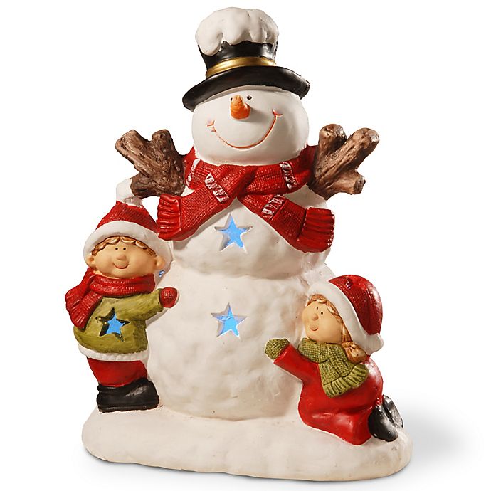 National Tree Company 17-Inch Lighted Holiday Snowman Decoration in Red