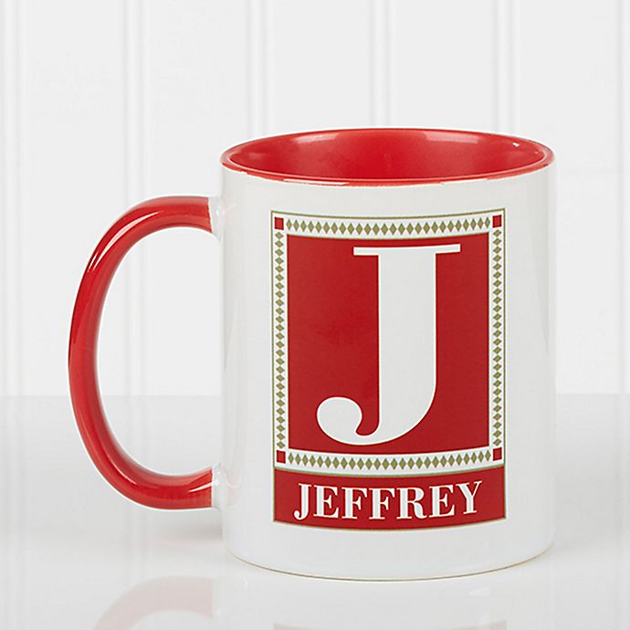 Letter Perfect 11 oz. Coffee Mug in White/Red