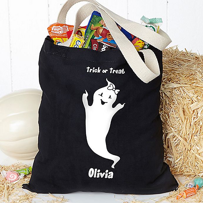 Halloween Plush GHOST Trick or Treat Bag White 13" x 14” NWT 