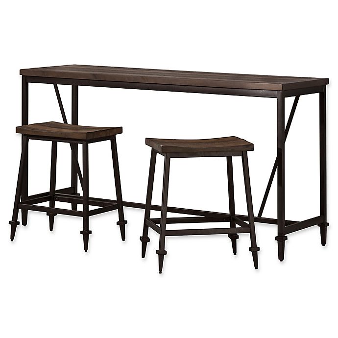 Hillsdale Trevino 3-Piece Counter Height Bar Table Set in Brown