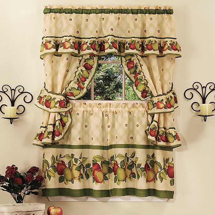 Amity Home Apple Orchard Cottage Kitchen Window Curtains