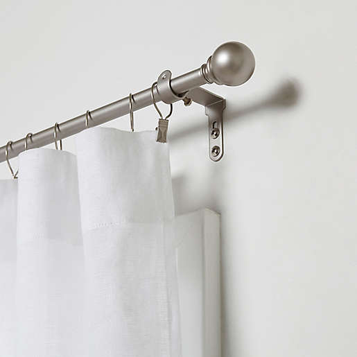 Ball Finial Adjustable Curtain Rod, Round Shower Curtain Rod Bed Bath And Beyond