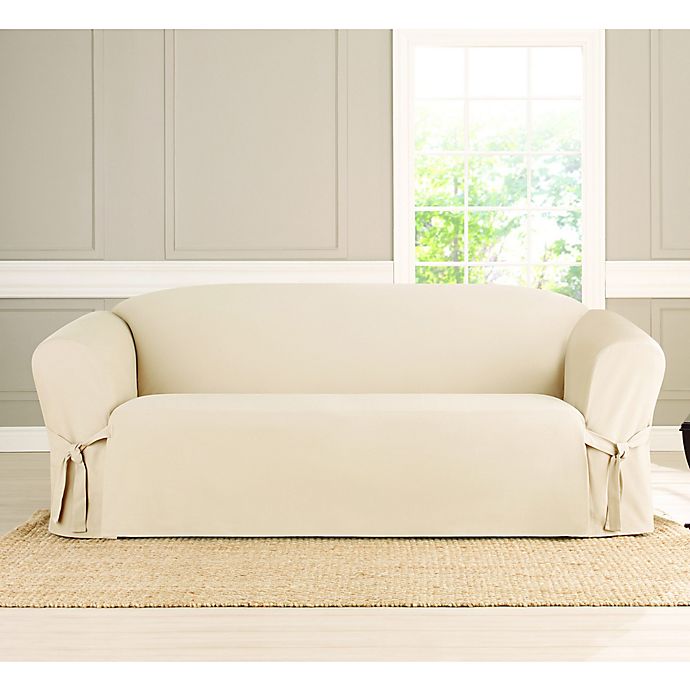 Sure Fit® Heavyweight Box Seat Loveseat Cover