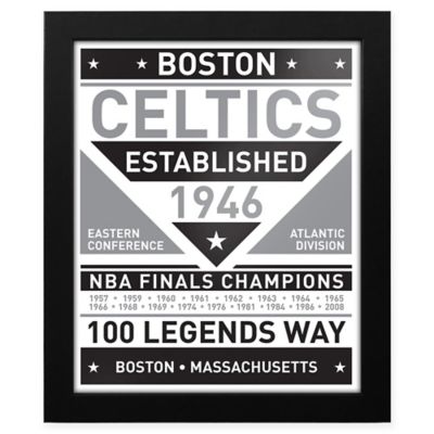 NBA Boston Celtics Black And White Team Sign Framed Print - Bed Bath ...