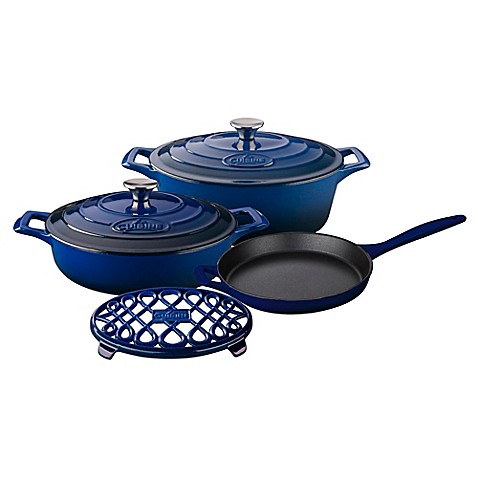 La Cuisine 6 Piece Enameled Cast Iron Oval Cookware Set La Cuisine 6 Piece Enameled Cast Iron Oval Cookware Set