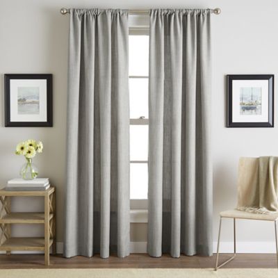 Sutherland Rod Pocket Window Curtain Panel in Grey - Bed Bath & Beyond