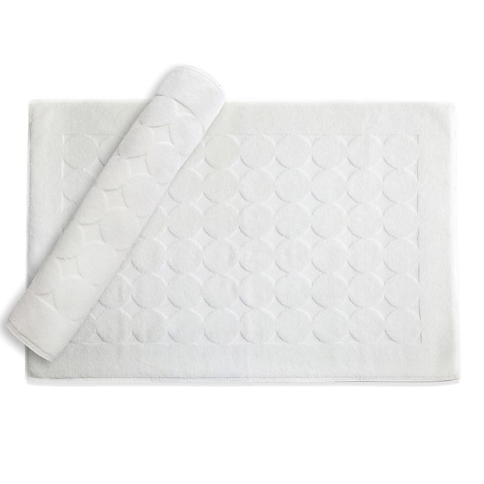 Linum Home Textiles Circle Design Bath Mat in White (Set of 2)