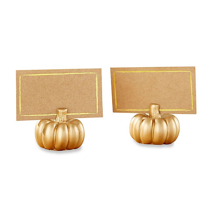Kate Aspen® Pumpkin Place Card Holders in Gold (Set of 12)