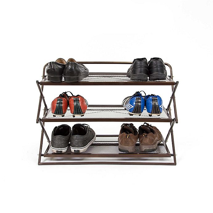 Supermoon Origami 3-Tier Foldable Shoe Rack in Brown