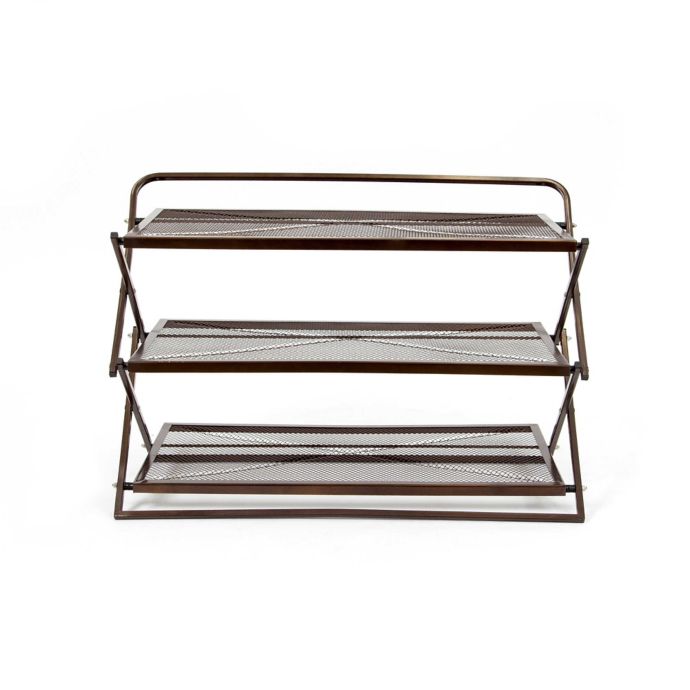 Supermoon Origami 3 Tier Foldable Shoe Rack In Brown Bed Bath Beyond