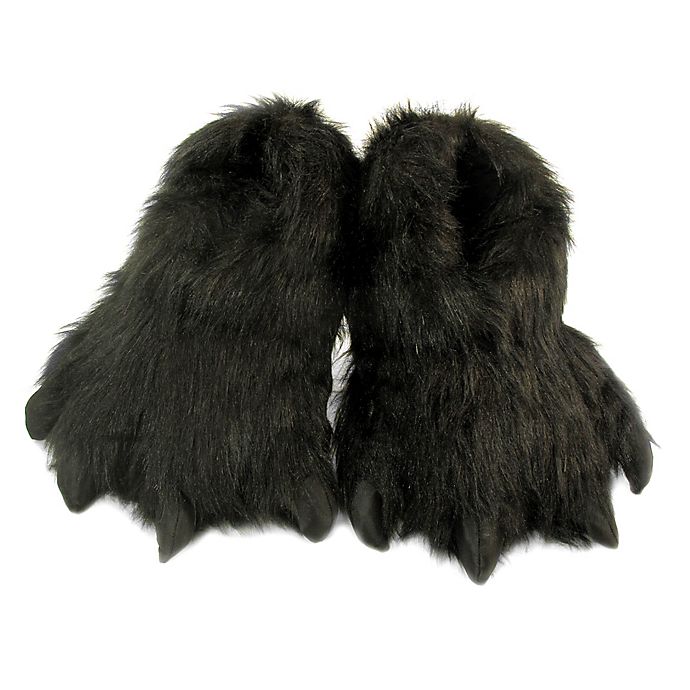 Wishpets Furry Animal Slippers in Black