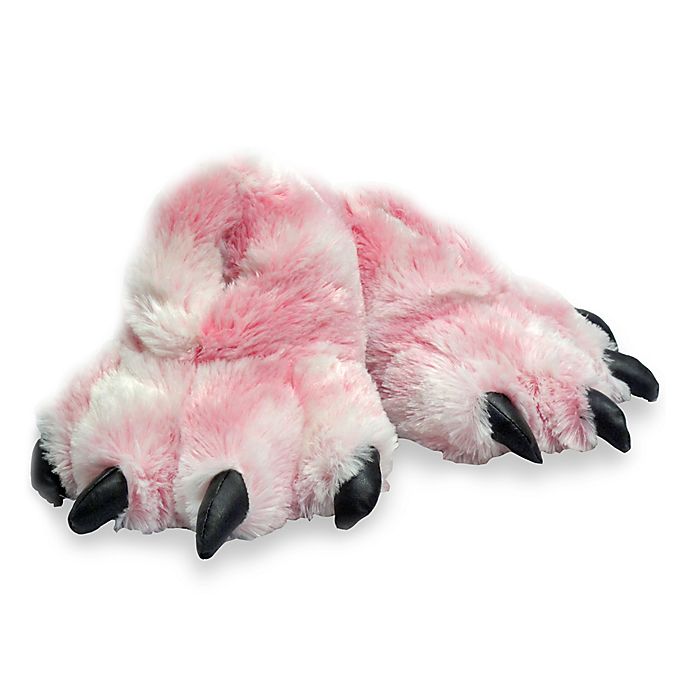 Wishpets Furry Tiger Paw Slippers in Pink