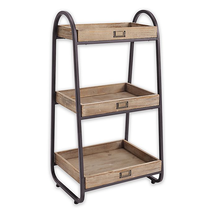3-Tier Bath Stand in Rustic Brown