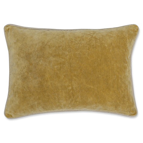 Buy Villa Home Velvet Oblong Throw Pillow in Gold from Bed Bath & Beyond
