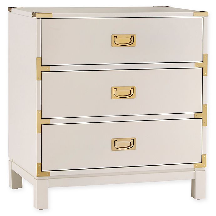 iNSPIRE Q® Kally Campaign 3-Drawer Nightstand in Off White