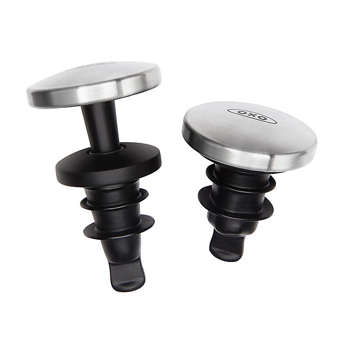 OXO® Perfect Seal Expanding Wine Bottle Stoppers in Grey/Black  (Set of 2)