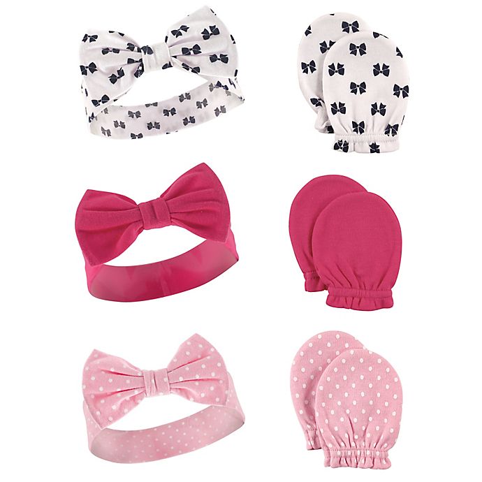 Hudson Baby® 6-Piece Headband and Mitten Set in Pink